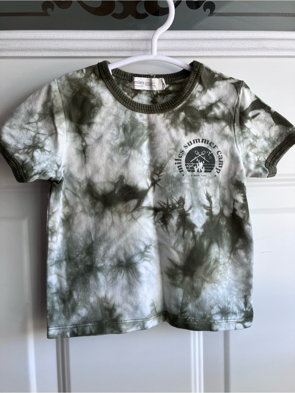 Miles green white tie dye tee 12 months